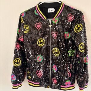 Lola + The Boys Black and Pink Sequin Dance Costume Jacket